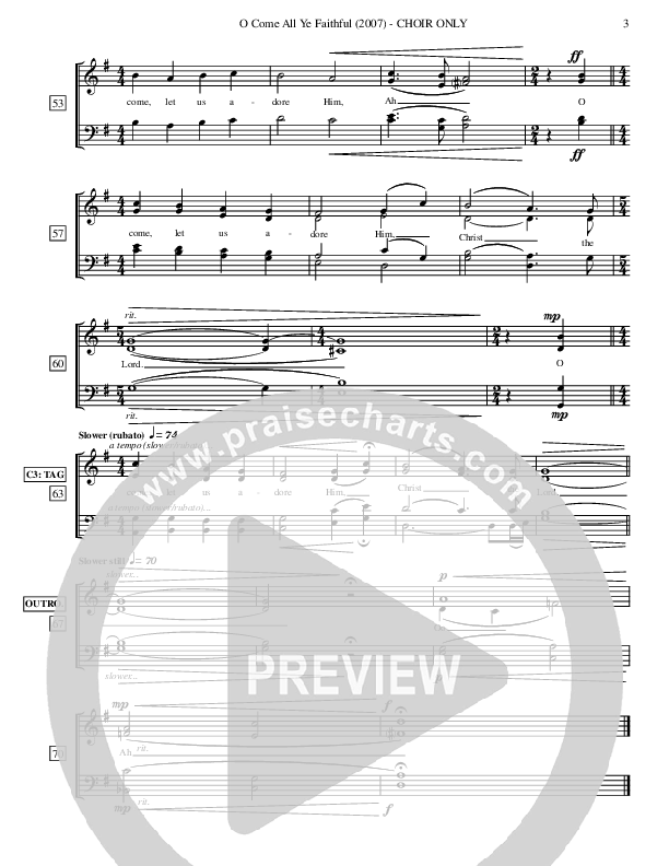 O Come All Ye Faithful Choir Sheet (Ric Flauding)