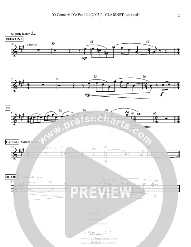 O Come All Ye Faithful Clarinet (Ric Flauding)