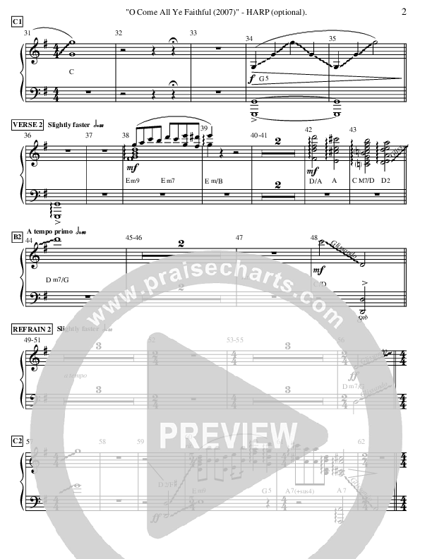 O Come All Ye Faithful Harp (Ric Flauding)