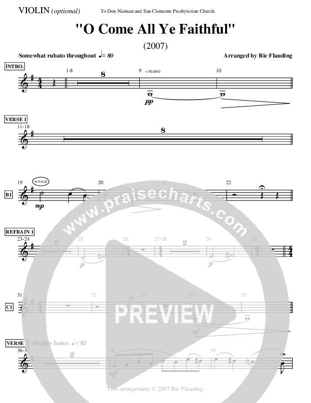 O Come All Ye Faithful Violins (Ric Flauding)