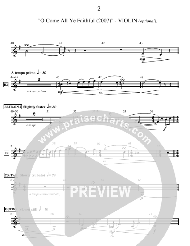 O Come All Ye Faithful Violins (Ric Flauding)