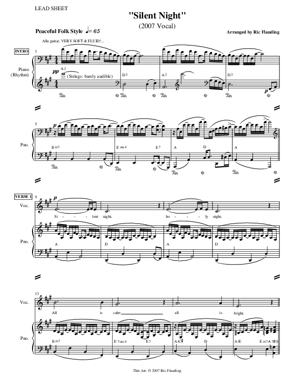 Silent Night Lead & Piano (Ric Flauding)