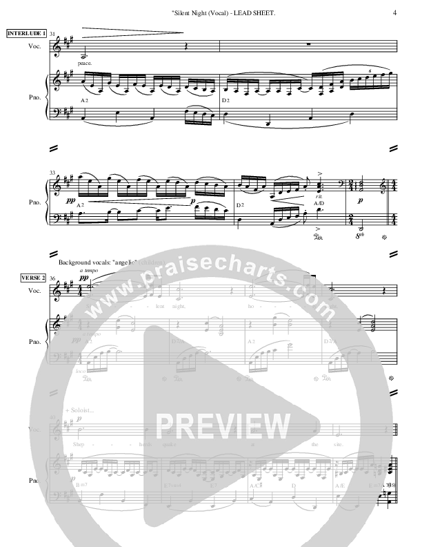 Silent Night Lead & Piano (Ric Flauding)