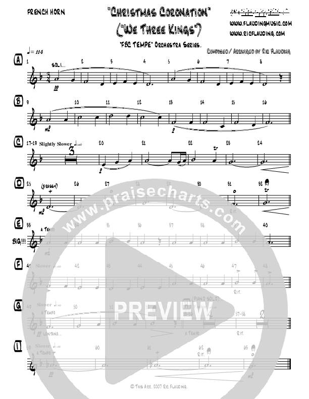 Christmas Coronation (with We Three Kings) (Instrumental) French Horn (Ric Flauding)