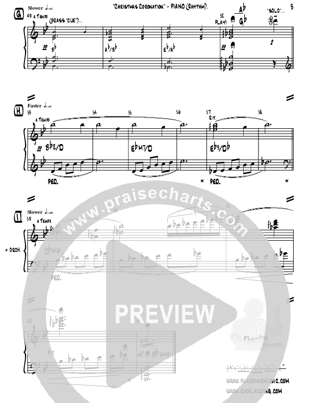 Christmas Coronation (with We Three Kings) (Instrumental) Piano Sheet (Ric Flauding)