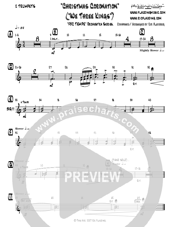 Christmas Coronation (with We Three Kings) (Instrumental) Trumpet 1,2 (Ric Flauding)