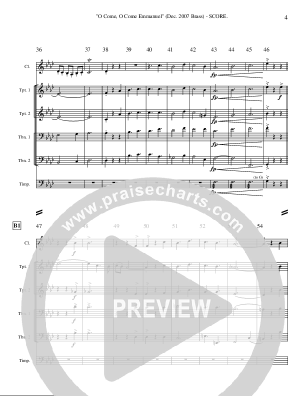 O Come O Come Emmanuel (Instrumental) Conductor's Score (Ric Flauding)
