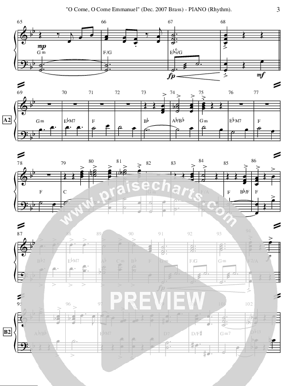 O Come O Come Emmanuel (Instrumental) Piano Sheet (Ric Flauding)