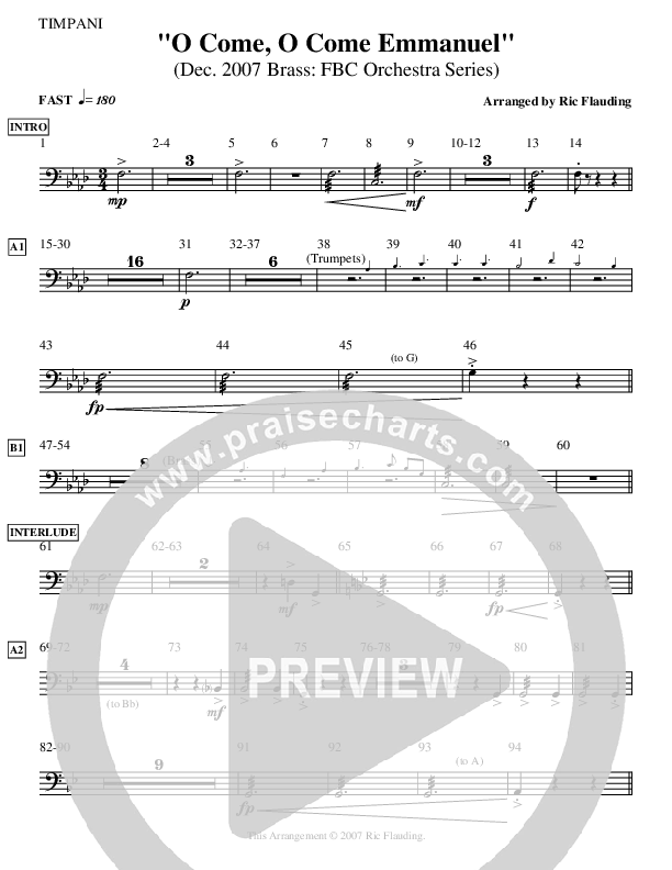 O Come O Come Emmanuel (Instrumental) Timpani (Ric Flauding)