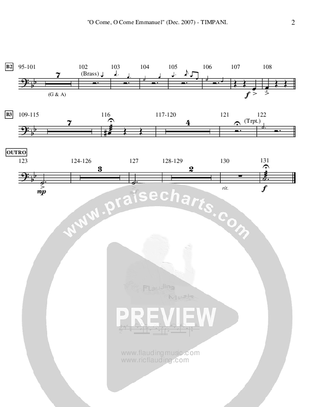 O Come O Come Emmanuel (Instrumental) Timpani (Ric Flauding)