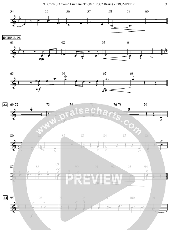 O Come O Come Emmanuel (Instrumental) Trumpet 2 (Ric Flauding)
