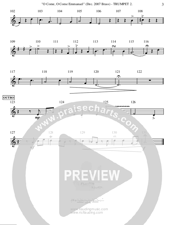 O Come O Come Emmanuel (Instrumental) Trumpet 2 (Ric Flauding)