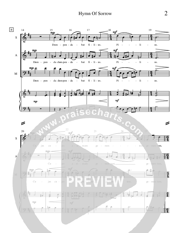 Hymn Of Sorrow Choir Sheet (SATB) (Ric Flauding)