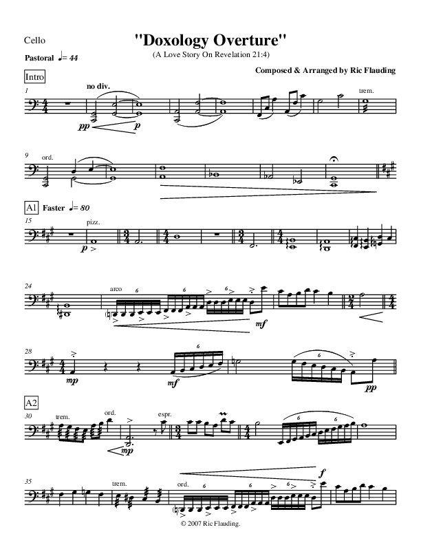 Doxology Overture (Instrumental) Cello (Ric Flauding)