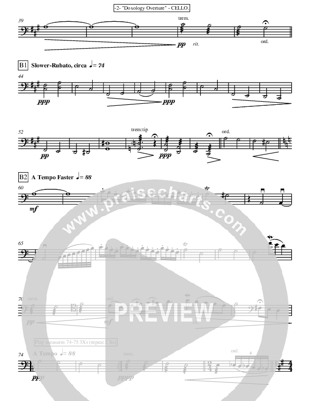 Doxology Overture (Instrumental) Cello (Ric Flauding)