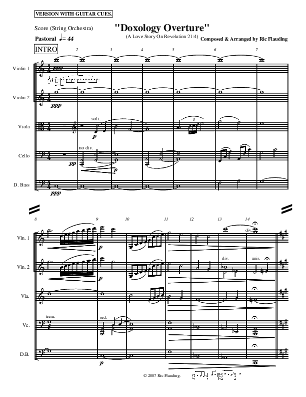 Doxology Overture (Instrumental) Conductor's Score II (Ric Flauding)