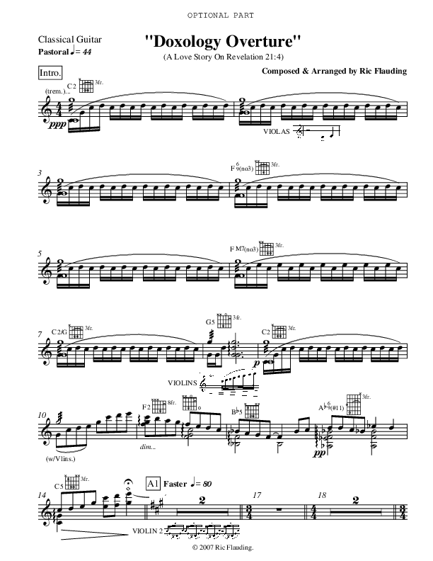 Doxology Overture (Instrumental) Guitar (Ric Flauding)