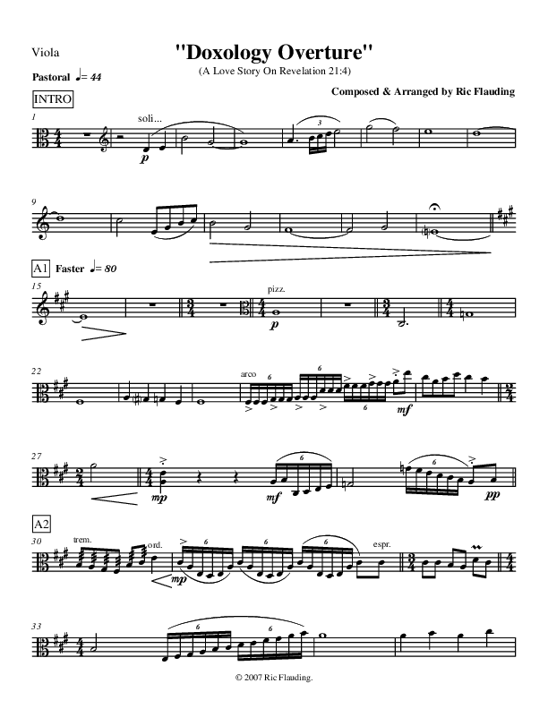 Doxology Overture (Instrumental) Viola (Ric Flauding)