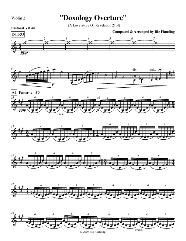 Doxology Overture (Instrumental) Violin 2 (Ric Flauding)