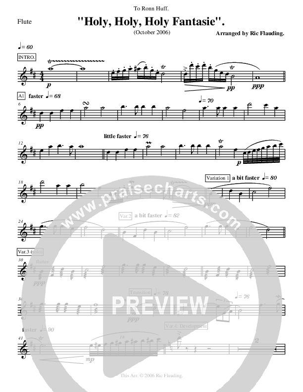 Holy Holy Holy Fantasie (Instrumental) Flute (Ric Flauding)