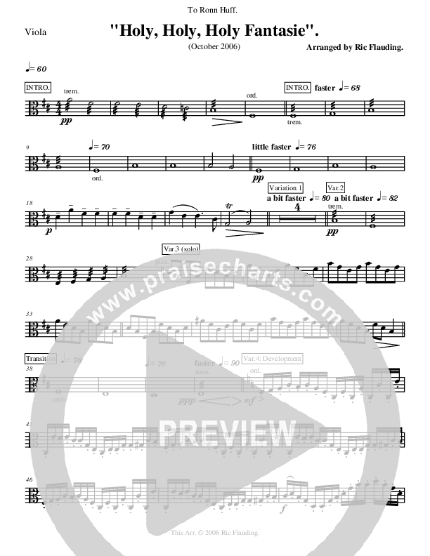 Holy Holy Holy Fantasie (Instrumental) Viola (Ric Flauding)