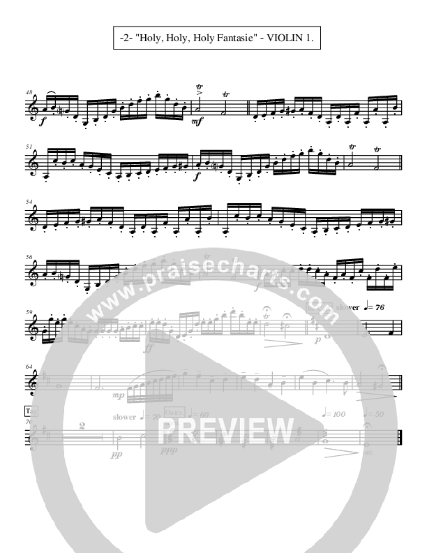 Holy Holy Holy Fantasie (Instrumental) Violin 1 (Ric Flauding)