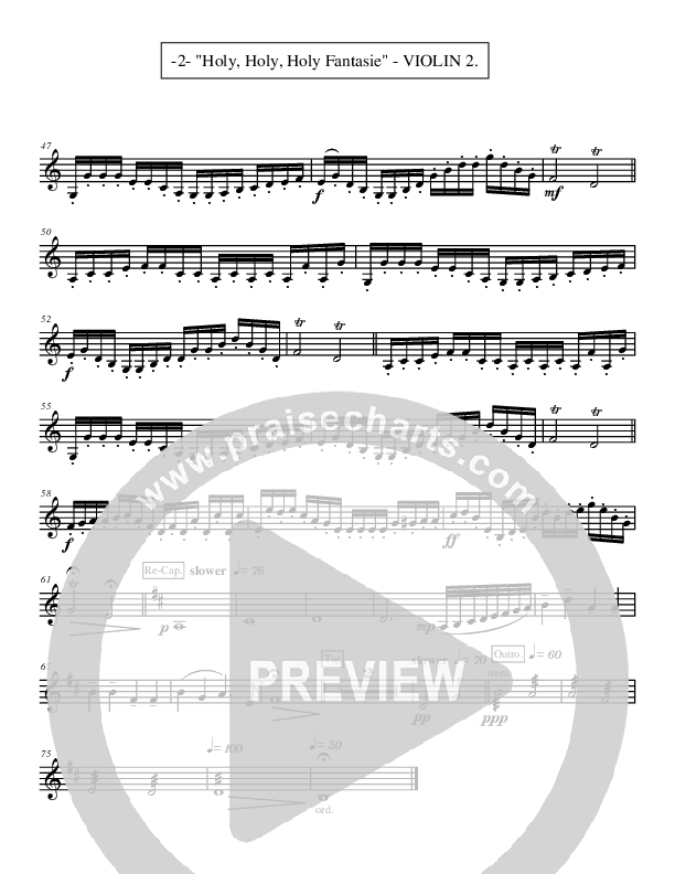 Holy Holy Holy Fantasie (Instrumental) Violin 2 (Ric Flauding)