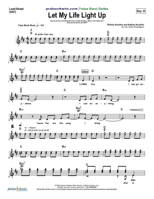 Let My Life Light Up Lead (SAT) (Christy Nockels)