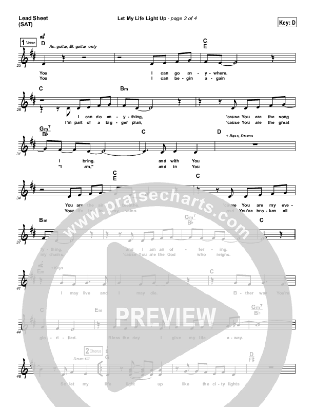 Let My Life Light Up Lead (SAT) (Christy Nockels)