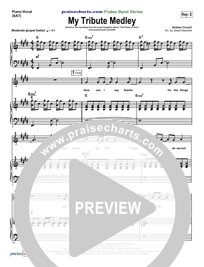 My Tribute Sheet Music PDF (Israel Houghton) - PraiseCharts