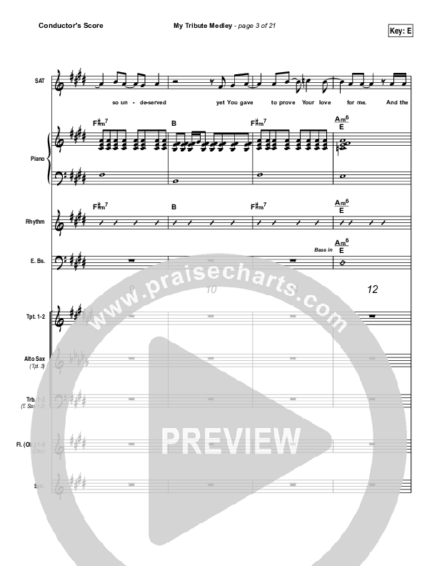 My Tribute Conductor's Score (Israel Houghton)