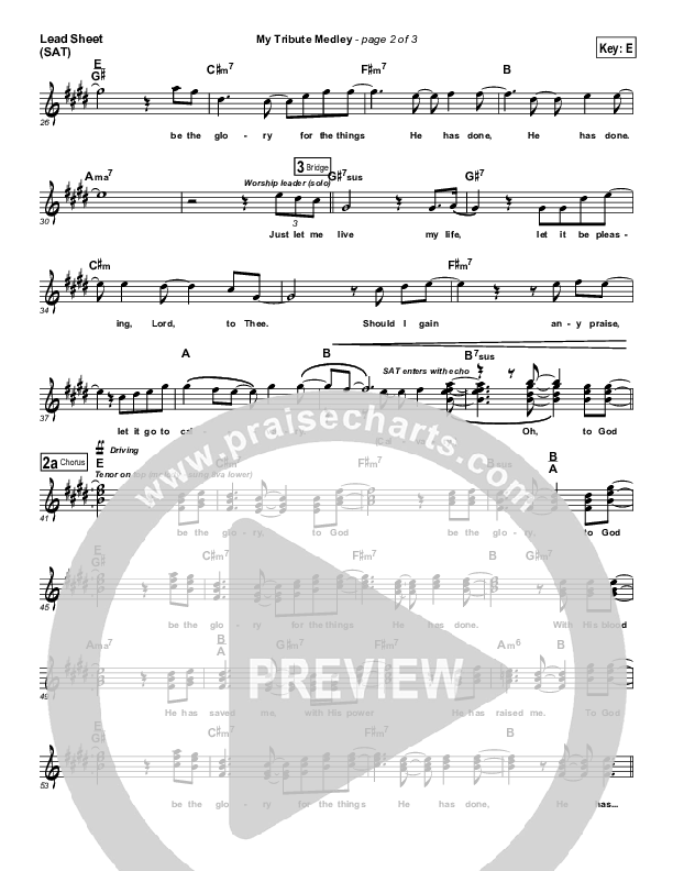 My Tribute Lead Sheet (SAT) (Israel Houghton)