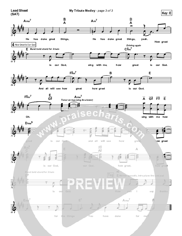 My Tribute Lead Sheet (SAT) (Israel Houghton)