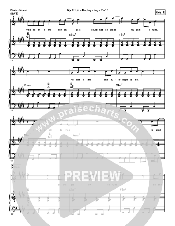 My Tribute Piano/Vocal (SAT) (Israel Houghton)