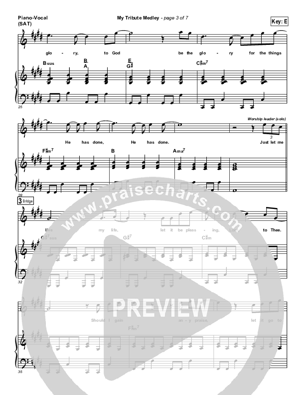 My Tribute Piano/Vocal (SAT) (Israel Houghton)