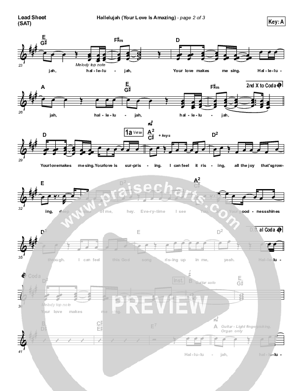 Hallelujah (Your Love Is Amazing) Lead (SAT) (Phillips Craig & Dean)