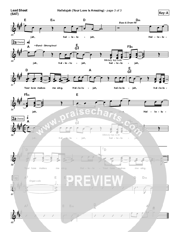 Hallelujah (Your Love Is Amazing) Lead (SAT) (Phillips Craig & Dean)