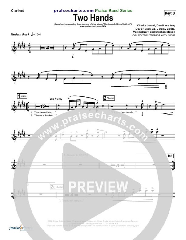 Two Hands Clarinet (Jars Of Clay)