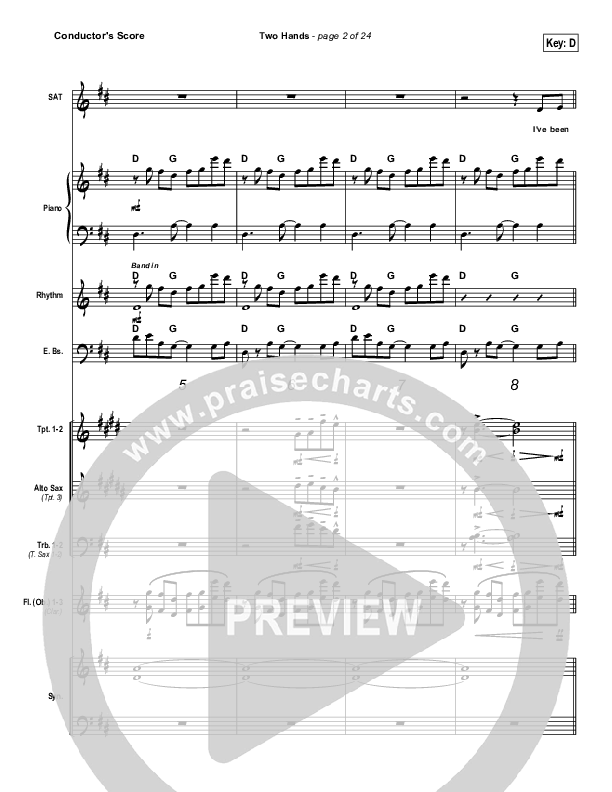 Two Hands Conductor's Score (Jars Of Clay)