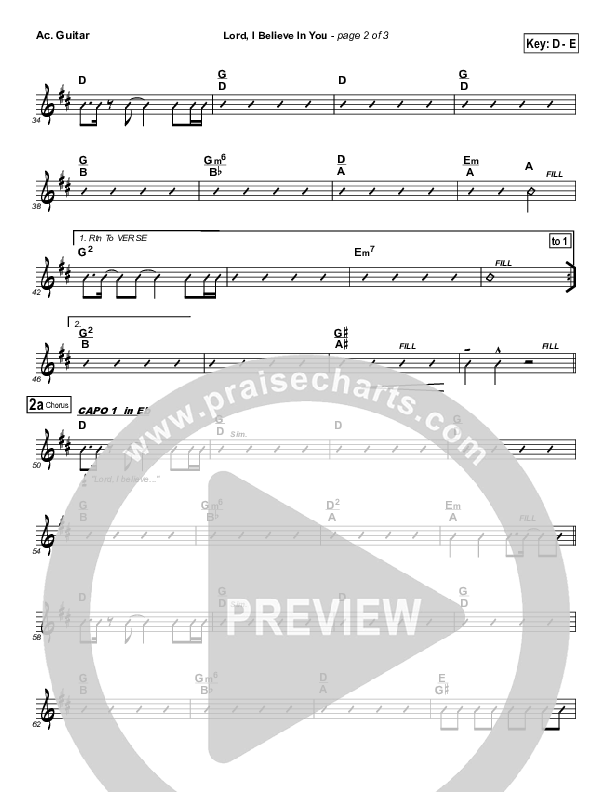 Lord I Believe In You Acoustic Guitar (Songs of Brooklyn Tabernacle Choir (PraiseCharts Edition))