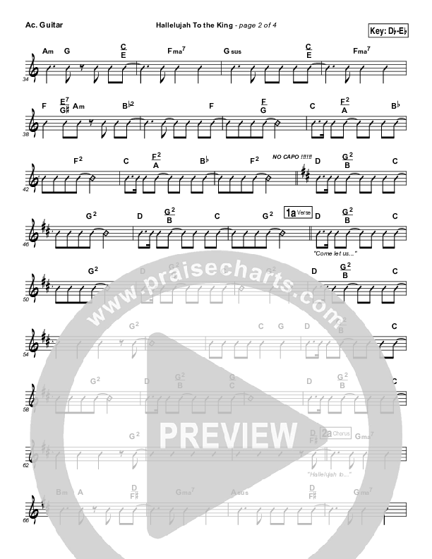 Hallelujah To The King Acoustic Guitar (Songs of Brooklyn Tabernacle Choir (PraiseCharts Edition))