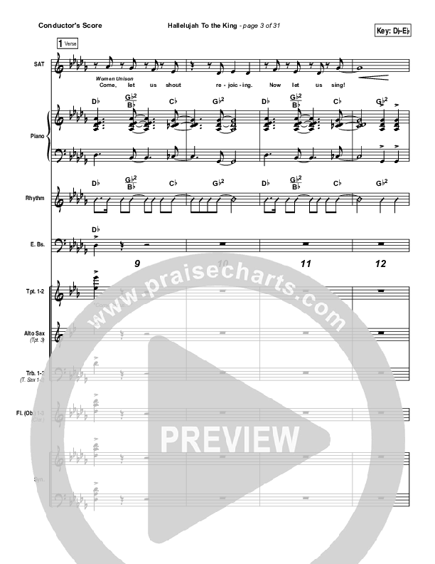 Hallelujah To The King Conductor's Score (Songs of Brooklyn Tabernacle Choir (PraiseCharts Edition))