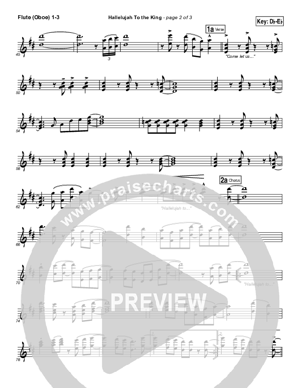 Hallelujah To The King Flute/Oboe 1/2/3 (The Brooklyn Tabernacle Choir)