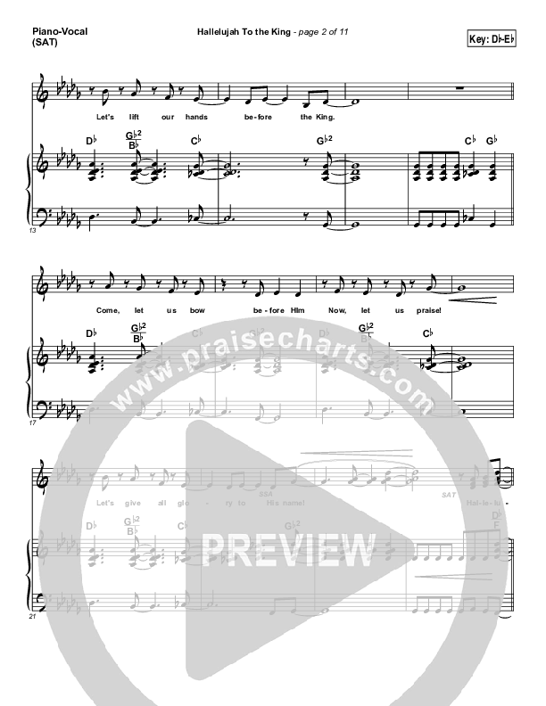 Hallelujah To The King Piano/Vocal (Songs of Brooklyn Tabernacle Choir (PraiseCharts Edition))