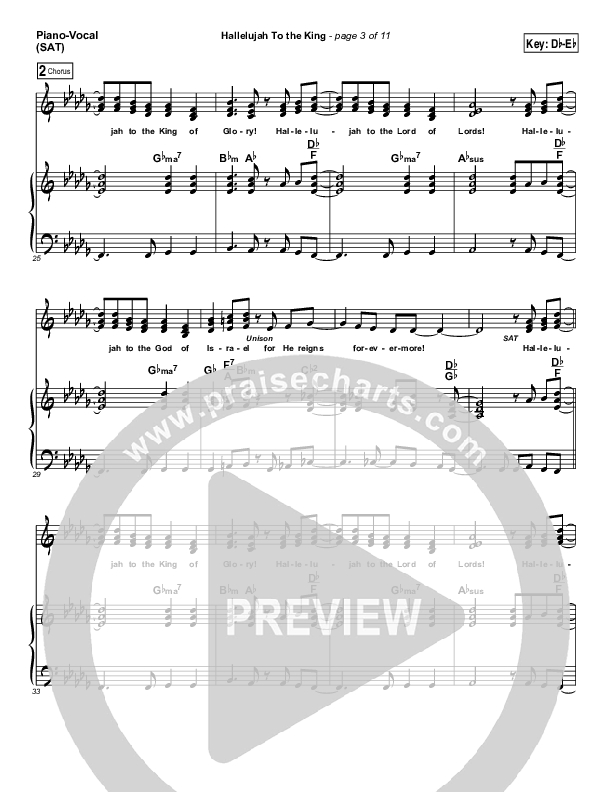 Hallelujah To The King Piano/Vocal (Songs of Brooklyn Tabernacle Choir (PraiseCharts Edition))