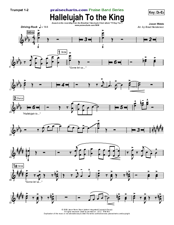 Hallelujah To The King Trumpet 1,2 (The Brooklyn Tabernacle Choir)