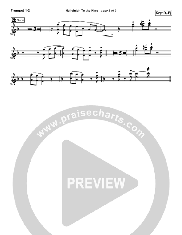 Hallelujah To The King Trumpet 1,2 (Songs of Brooklyn Tabernacle Choir (PraiseCharts Edition))