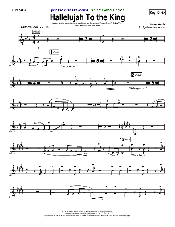 Hallelujah To The King Trumpet 3 (The Brooklyn Tabernacle Choir)