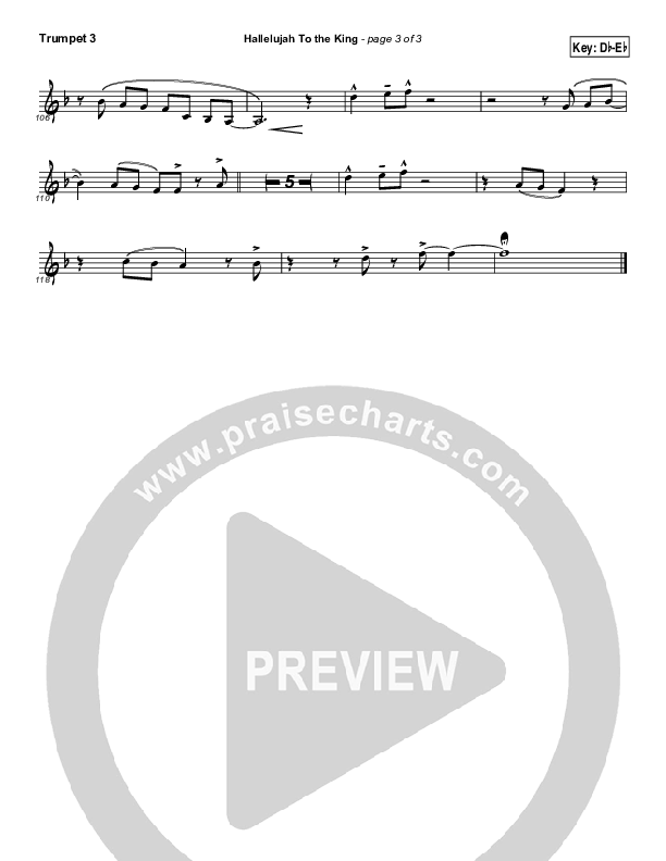 Hallelujah To The King Trumpet 3 (Songs of Brooklyn Tabernacle Choir (PraiseCharts Edition))