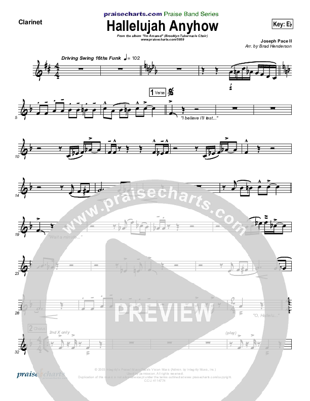 Hallelujah Anyhow Wind Pack (Songs of Brooklyn Tabernacle Choir (PraiseCharts Edition))